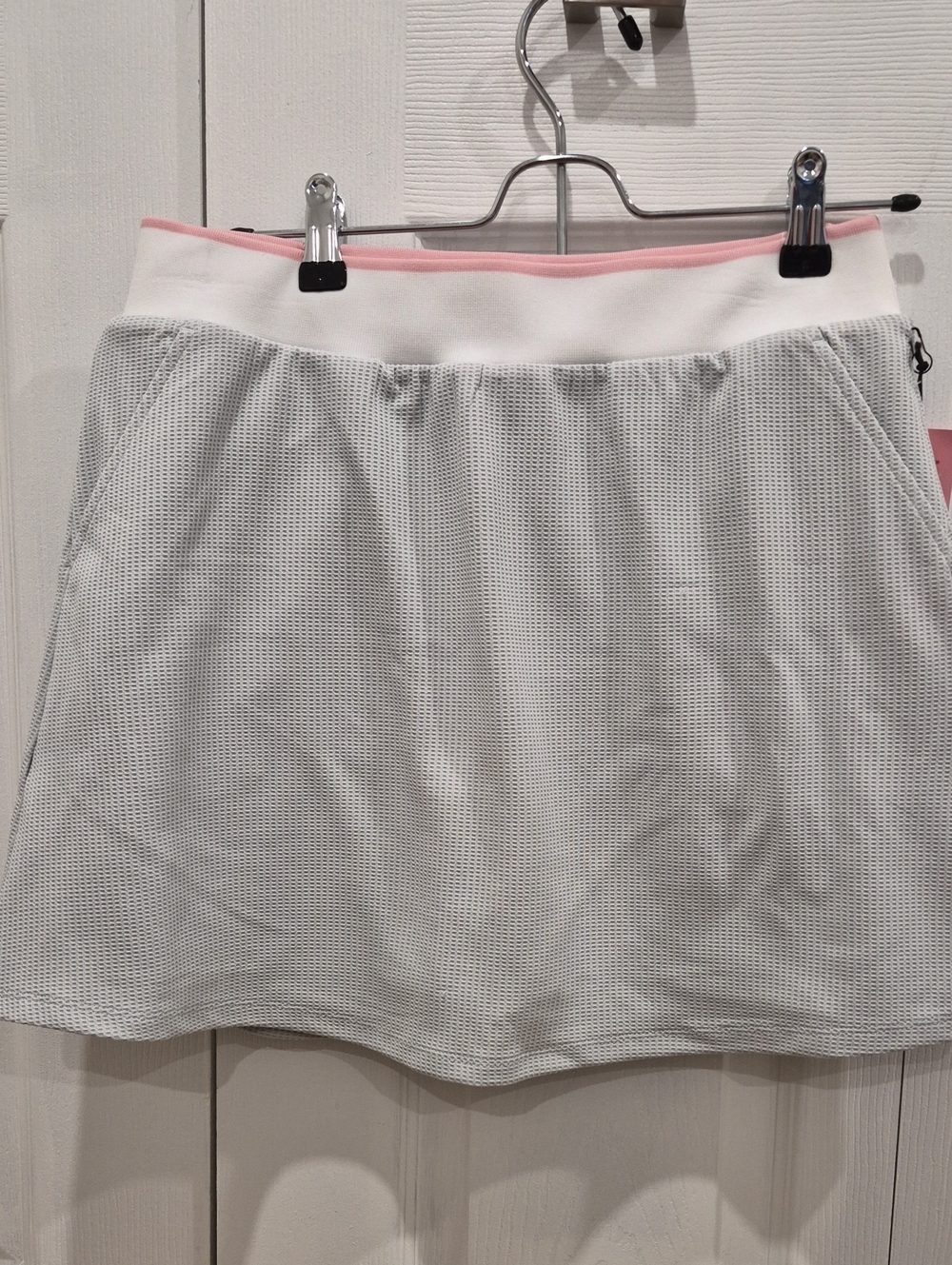 Grey Waffle Skort with Pink Trim - Women